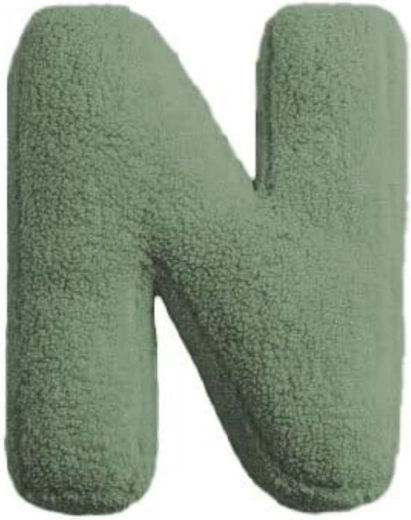 Mealini lettre en peluche N verte - 1 pièce