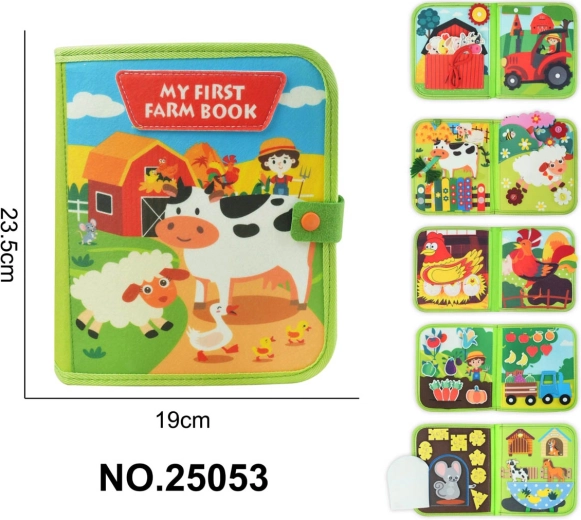 Livre sensoriel en feutrine pour les tout-petits – ferme