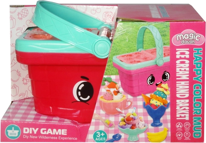 Pâte à modeler dans un panier de pique-nique – set créatif pour desserts