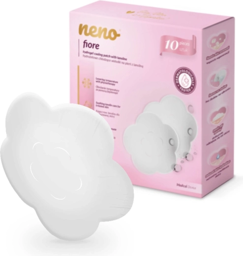 Neno Fiore coussinets d’allaitement hydrogel rafraîchissants au lanoline, 10 pièces