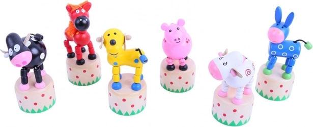 Animaux à presser en bois Bigjigs Toys