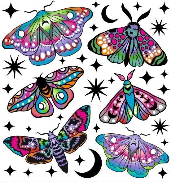 images thermocollants colorés – petites mites, petite planche