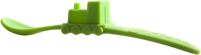 Cuillère Oogaa en forme de train vert
