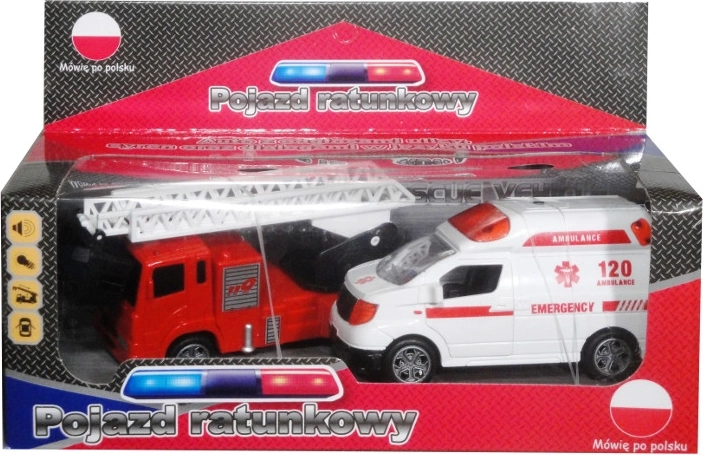 Véhicules de secours avec module vocal polonais (ambulance et camion de pompiers)