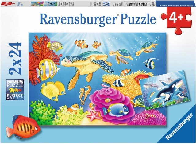 Puzzle beauté sous-marine 2x24 pièces