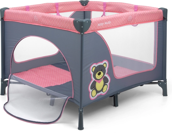 Lit de voyage et parc Milly Mally Fun Pink Bear