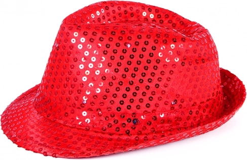 Chapeau disco à LED – rouge pour adultes