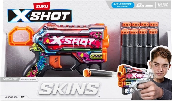 ZURU X-Shot Skins Menace Mercenary blaster en mousse pour enfants
