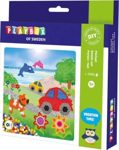 PLAYBOX Perles à repasser Set Chiens, voitures, dauphins et fleurs 2000 pièces