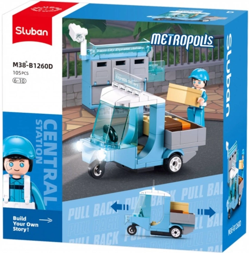 Sluban Metropolis véhicule postal à rétrofriction (pull-back) 105 pièces + figurine