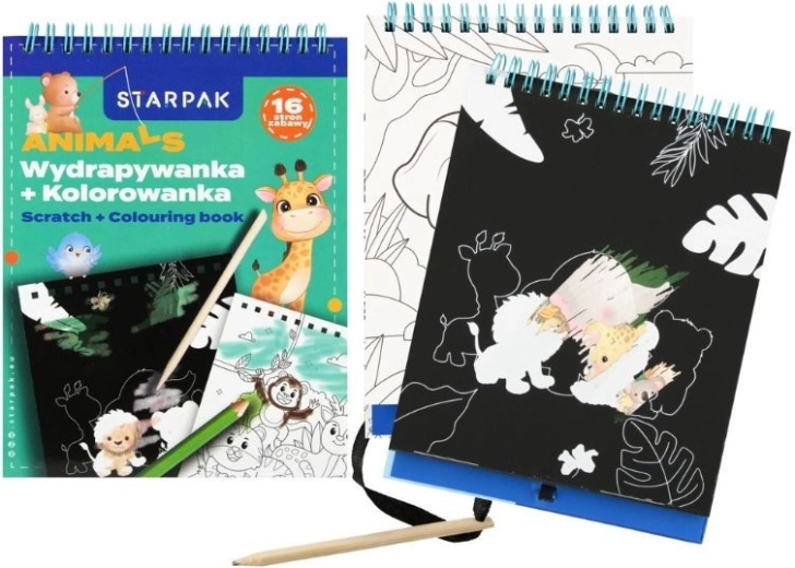 Livre à gratter Animaux - 1 pièce