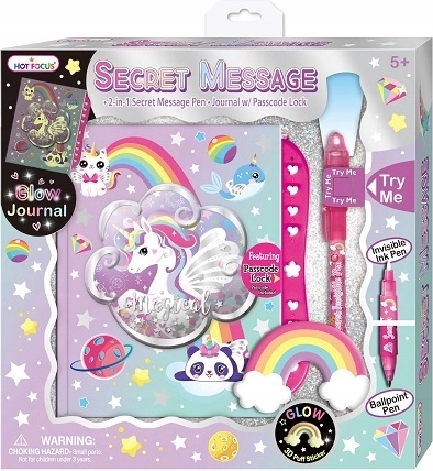 Journal intime pour enfants Hot Focus à code avec motif licorne