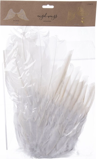 Ailes d’ange blanches en plumes 53 × 37 cm