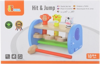 Jeu de frappe en bois avec animaux Hit & Jump