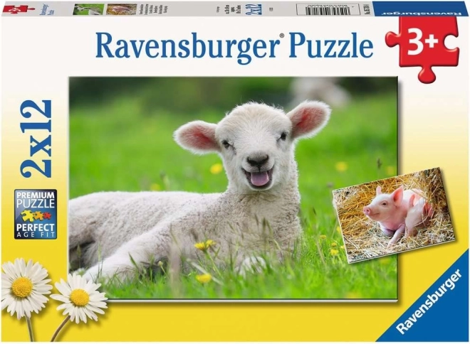 Ravensburger puzzle animaux de la ferme 2×12 pièces