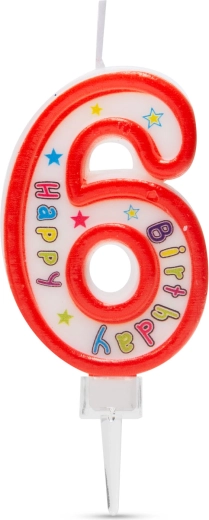 Bougie d'anniversaire en forme de chiffre 6