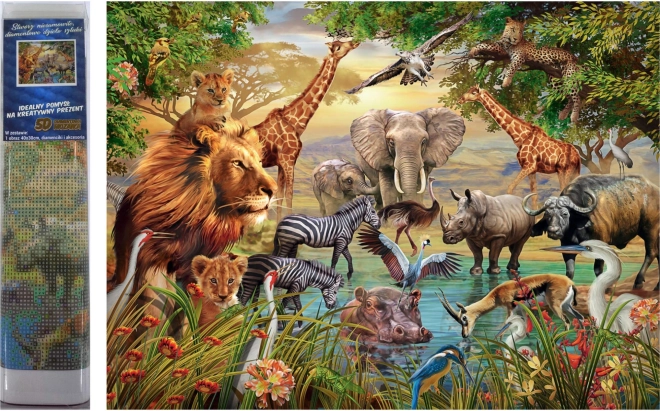 Peinture diamants Norimpex Safari à la rivière