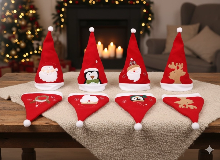 Bonnet de Noël Santa – mix de motifs