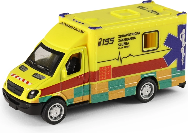 Ambulance en métal Services médicaux d’urgence de Prague 10 cm à rétrofriction