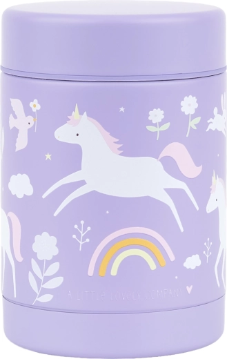 A Little Lovely Company boîte alimentaire isotherme en acier inoxydable Licorne et arc-en-ciel 300 ml
