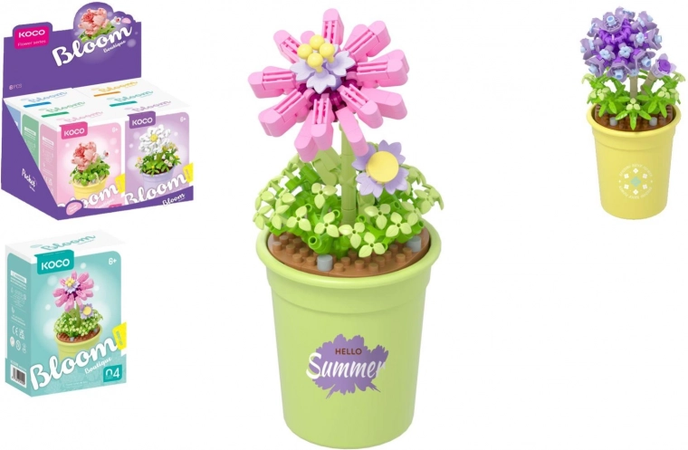 jeu de construction KOCO mini fleur en pot – 6 variantes