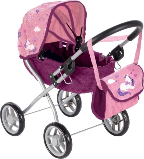 Poussette pour poupées avec nacelle ovale Unicorns