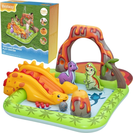 Centre de jeux aquatique gonflable Bestway avec dinosaures et volcan « Volcano and Springs »