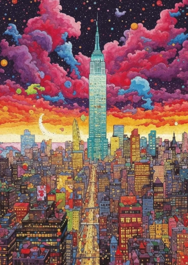 Puzzle ART PUZZLE Série WOWO : New York coloré 1000 pièces