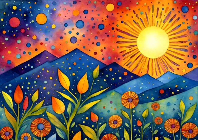 Puzzle Pluie au coucher du soleil 1000 pièces