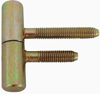 Paumelle de porte avec vis M8, longueur 50 mm, zinc jaune