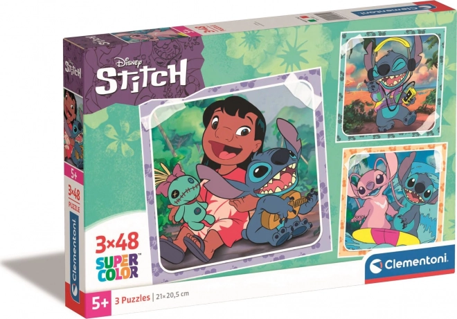 Puzzle CLEMENTONI Stitch 3×48 pièces