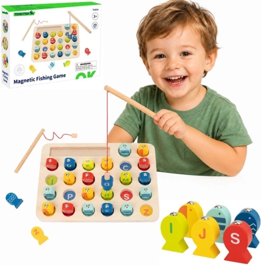 Jeu de pêche magnétique en bois avec lettres Tooky Toy