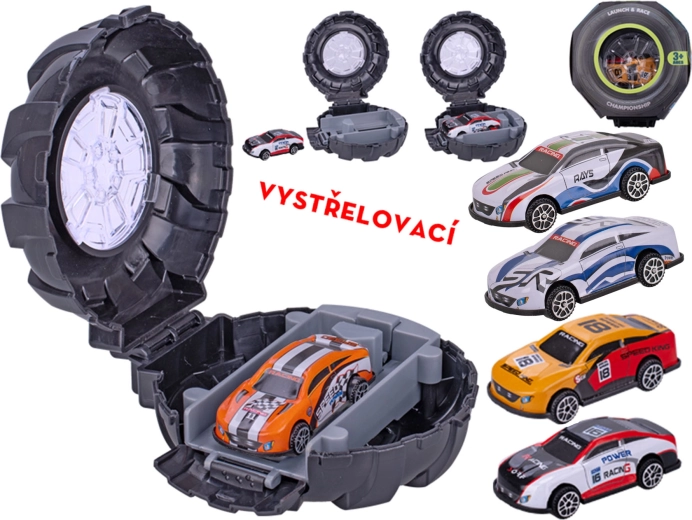 Voiture de sport en métal avec pneu lanceur 6,5 cm