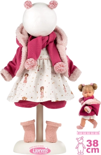 Llorens tenue pour poupée 38 cm – ensemble d’hiver rose 6 pièces