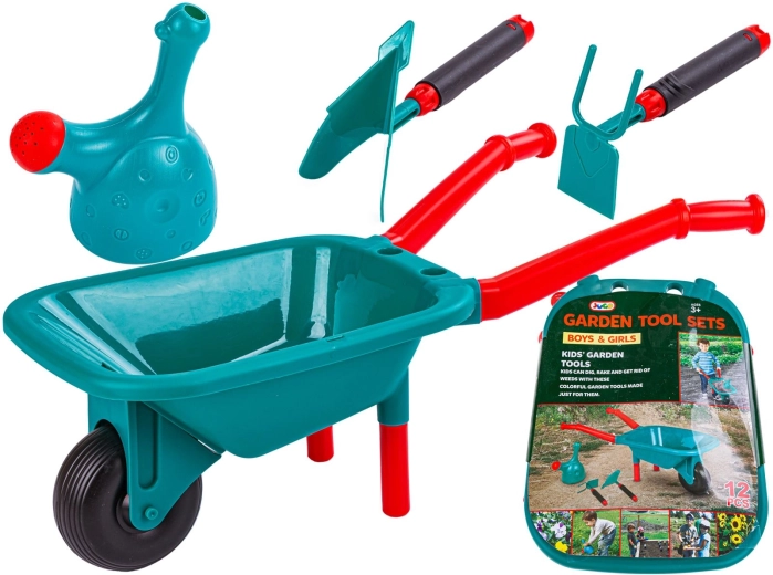 Ensemble de jardin pour enfants avec brouette et accessoires (12 pièces)