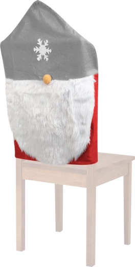 Décoration de Noël pour chaise avec lutin scandinave 50 × 60 cm rouge et grise