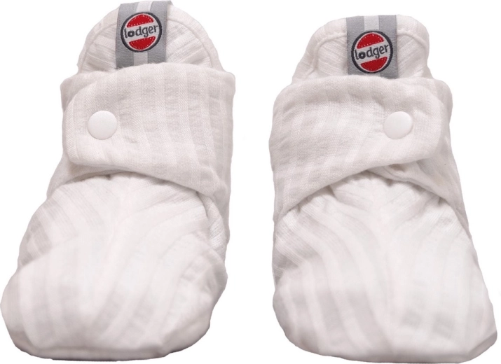 Chaussons en coton Lodger seersucker Cloud Dancer 3–6 mois - 1 pièce