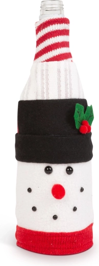 Décoration de Noël 3D pour bouteille en forme de bonhomme de neige