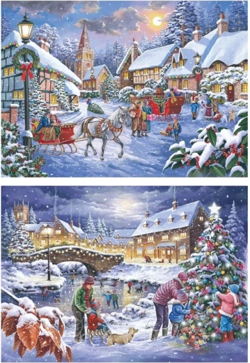 Puzzle House of Puzzles Noël approche, 2 × 500 grandes pièces