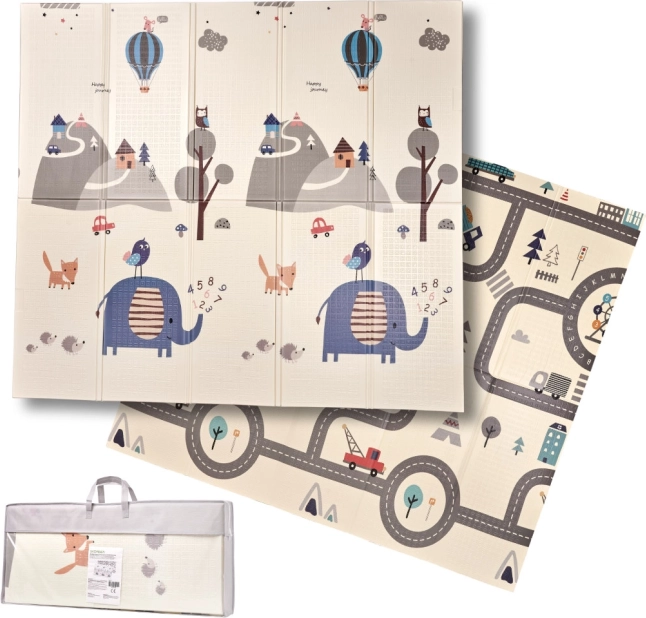 Tapis éducatif pliable en mousse rue/forêt