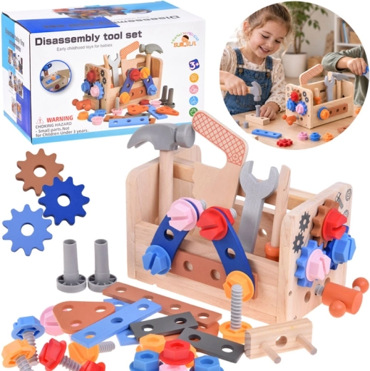 Valisette en bois pour enfants avec outils et mini atelier