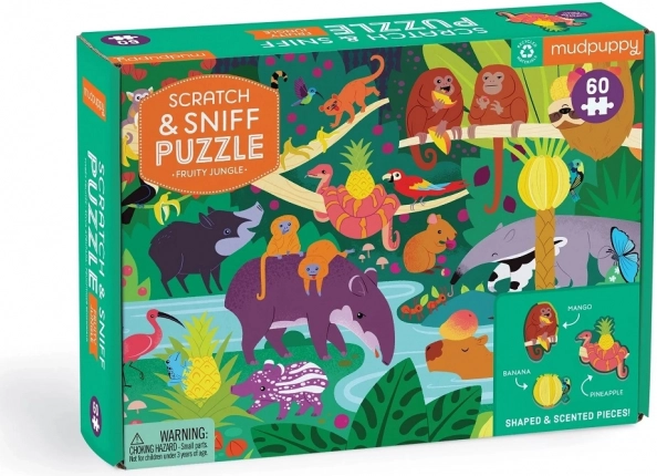 Mudpuppy puzzle parfumé jungle de fruits, 60 pièces