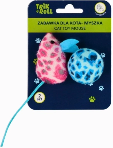 Souris en peluche et balle à grelot pour chat