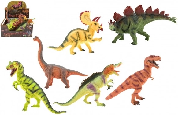 Set de dinosaures en plastique 25–32 cm, 6 figurines en boîte