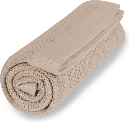 VINTER & BLOOM couverture Soft grid organic golden sand
