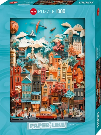 Puzzle Heye Paper-Like Centre-ville, 1000 pièces