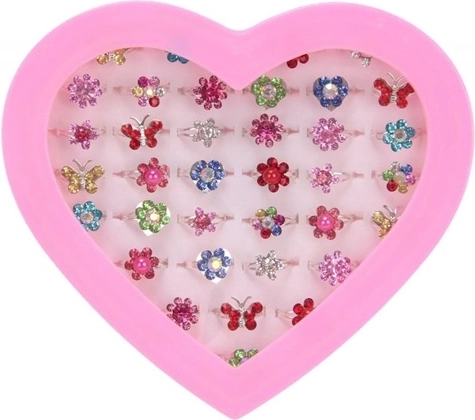 Bague en métal avec motif floral - 1 pièce