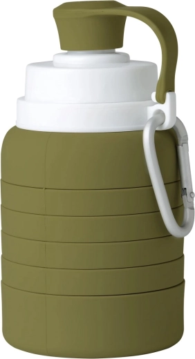 Bouteille pliable en silicone Mininor moss green