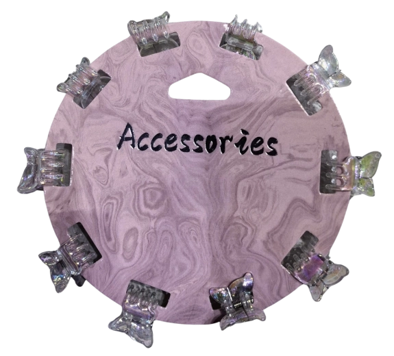 Mini pince à cheveux Pink papillon holographique - 1 pièce