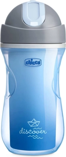 Chicco gobelet isotherme sport avec paille 266 ml, bleu (14m+)